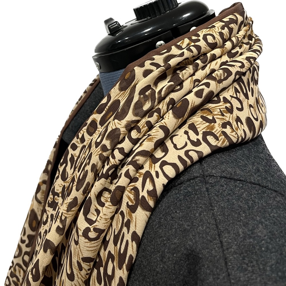 Brown Animal Print Double Sided Adult Infinity Scarf